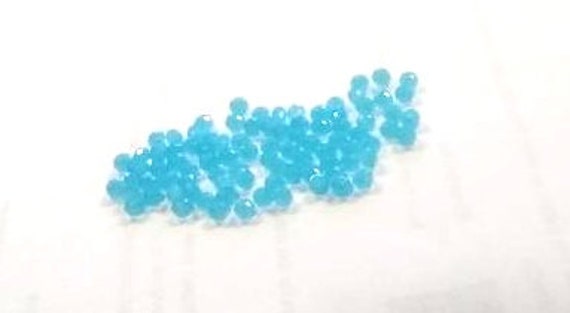 Frosted Baby Blue Faceted Glass Rondelles: Jewelry Making Beads (90) 3x4mm