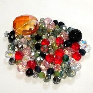 Faceted Glass Bead Destash Lot: Mixed Shapes & Sizes (2.5 Oz.)