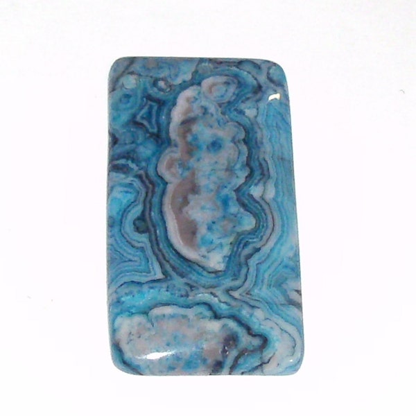 Rectangular Blue Crazy Lace Agate Stone Pendant 30 MM X 55 MM