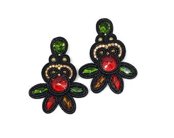 Pendientes negros y rojos Margaret Statement