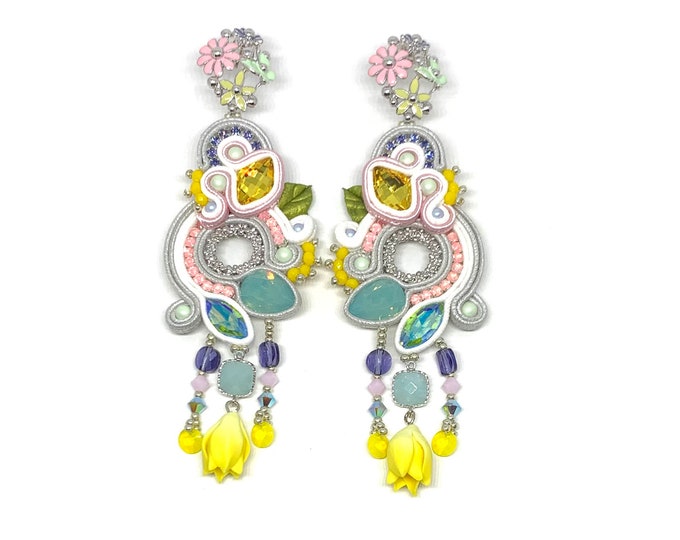 Elsa Statement Swarovski earrings with fringe