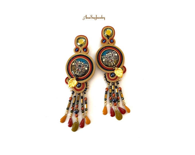 Maya long chandelier earrings