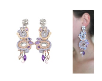 Eliza Statement earrings, Swarovski crystals, rhodium plated elements