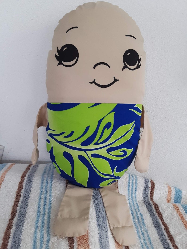 A Large Green On Blue Hawaiian Humpty Dumpty Pillow Doll Etsy