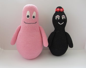 Crochet pattern of Barbapapa and Barbamama, DIY