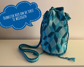 Crochet pattern Mochila bag with with geometric motifs, tapestry, Ply split braiding, PDF file, DIY