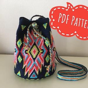 Trendy Colors Crochet Pattern Wayuu Mochila Bag Tapestry