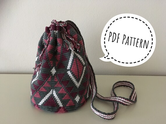 Wayuu Mochila Bag With Tapestry Technique Aztec Motives Crochet Pattern Colorful Pdf file DIY Etsy Canada