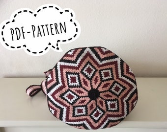 Wayuu mochila bag with tapestry technique, beautiful motives, Crochet pattern, colorful, PDF-file, DIY