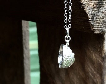 Sterling Silver Acorn Cap Necklace - Handmade Silver Nature Necklace - Nature Inspired Jewellery - Inspired by Nature