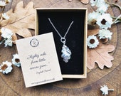 Sterling Silver Oak Leaf Necklace - Nature Inspired Jewellery - Gift for Gardener