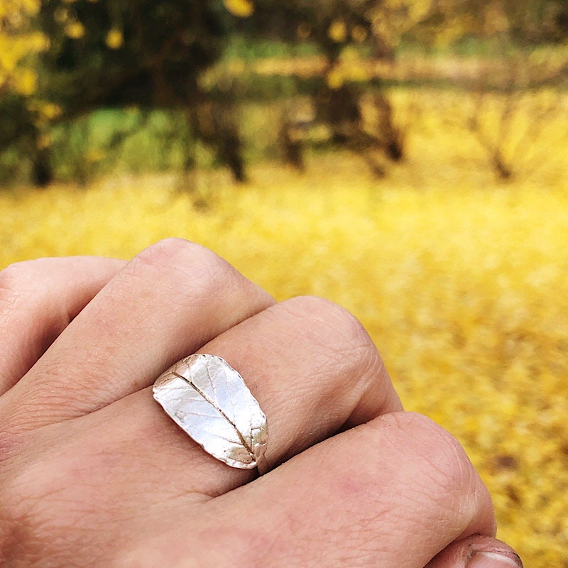 Sterling Silver Leaf Ring Sterling Leaf Ring Silver Silver Etsy UK