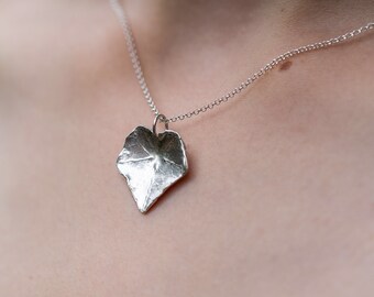 Handmade Sterling Silver Ivy Leaf Necklace - Ivy Leaf Pendant