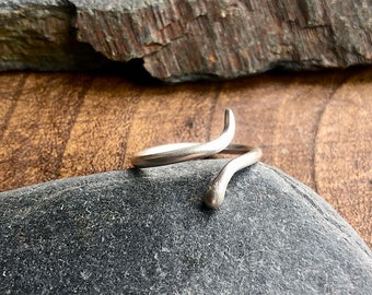 Silver Snake Ring - Sterling Silver Handmade Snake Ring for Women - Recycled Silver Snake Jewellery - Nature Inspired