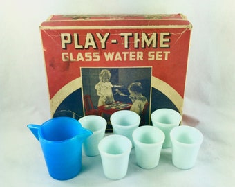 Toy Kitchen, Glass Water Set, in Original Box, Play Time