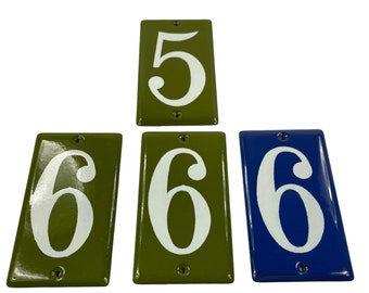 Porcelain Address Numbers, 5 & 6 or 9, Made in Japan, Vintage