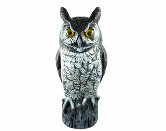 Owl Decoy, Vintage Plastic, Outdoor Decor