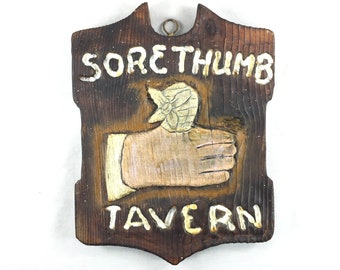 Enseigne de taverne, Art populaire, sculpté à la main