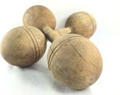 Wooden Dumbells Antique victorian