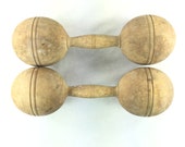 Victorian Wooden Dumbells Antique