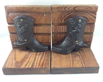 Western Bookends, Cowboy Boots, Hand Made