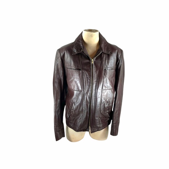 Brown Leather Jacket, 1980's, Mens, Medium