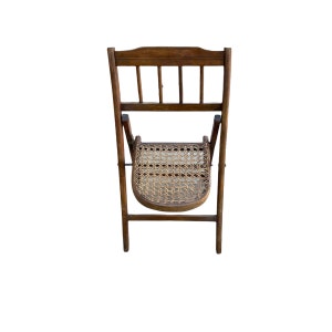 Childrens Folding Chair, Cane Seat, Antique image 10