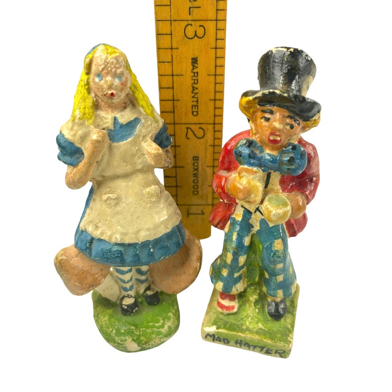 Pair of Alice in Wonderland Figurines, Vintage image 2