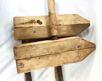 Wooden Clamps, Antique, M. Bliss MFG Set of 2