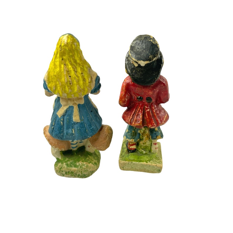 Pair of Alice in Wonderland Figurines, Vintage image 3