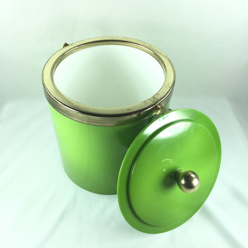 Vintage Ice Bucket Barware Kelly Green Etsy