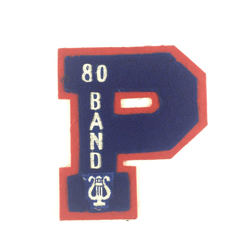 Letterman Jacket Patch Letter p 1980 Band Etsy
