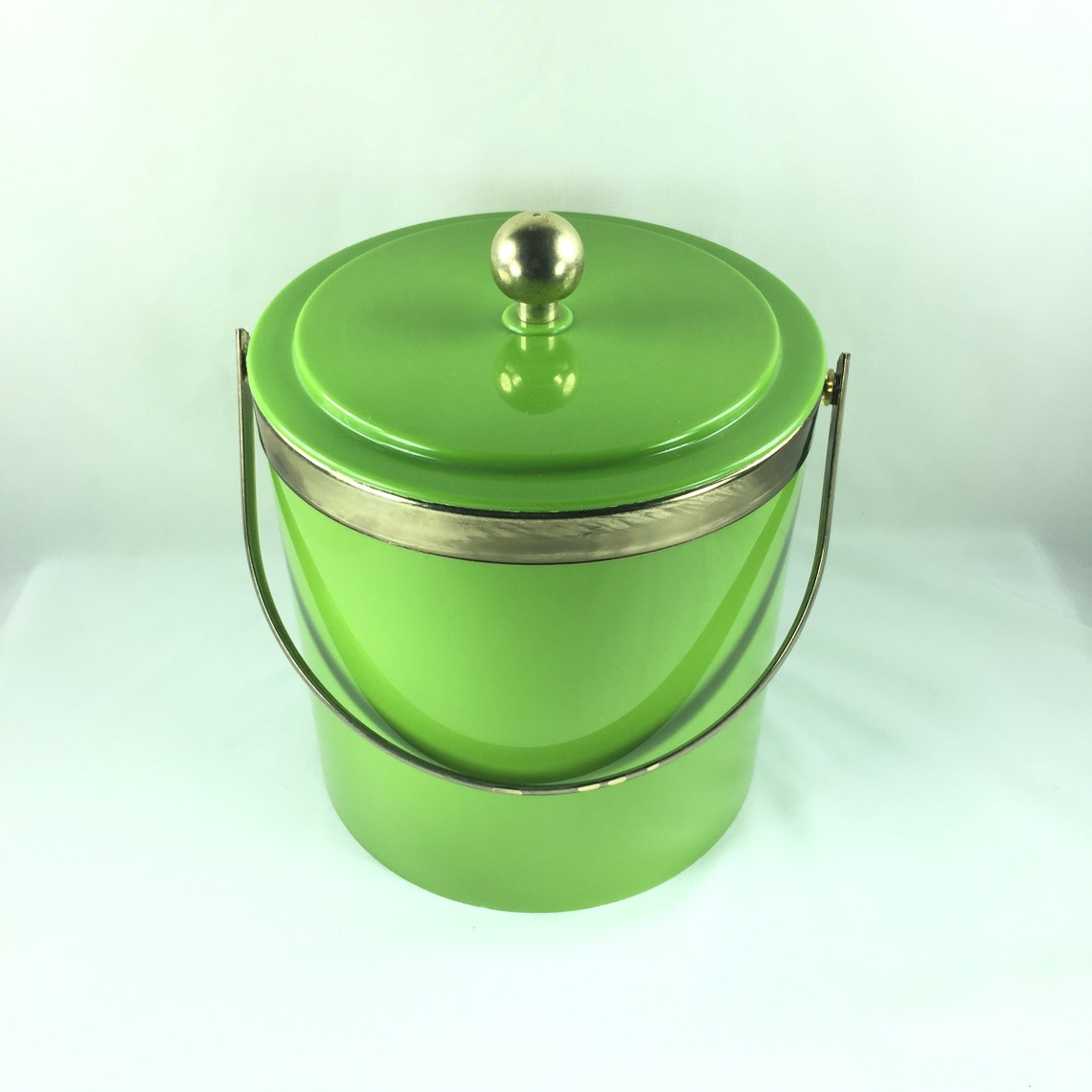 Vintage Ice Bucket Barware Kelly Green Etsy