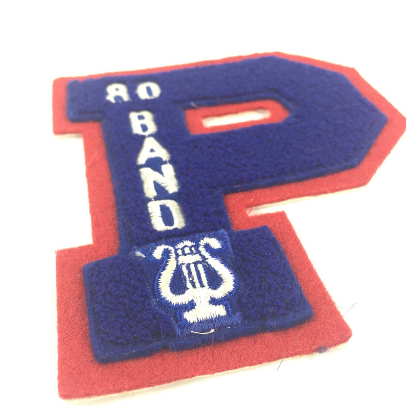 Letterman Jacket Patch Letter p 1980 Band Etsy