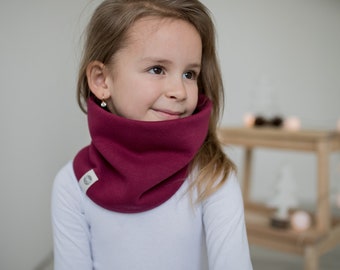 Easy put on autumn women scarf, Warm cotton girl gaiter - autumn hiking scarf, Children and adult sizes available