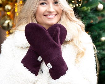Warme handgemachte Handschuhe für Frauen oder Männer, Wollhandschuhe für Sie, Weihnachtsgeschenk im Karton, Warme Winterhandschuhe aus Wolle - in einem Karton verpackt