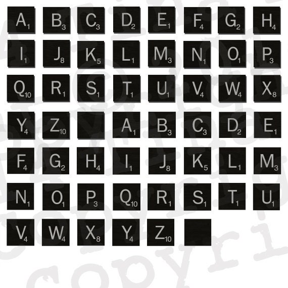 Scrabble Clipart Scrabble Letters Alphabet Clipart Scrabble | Etsy