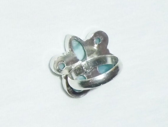 Genuine Larimar Silver Ring sz 9.5 5 Gemstones St… - image 6