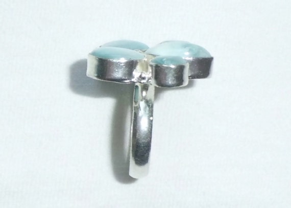 Genuine Larimar Silver Ring sz 9.5 5 Gemstones St… - image 4