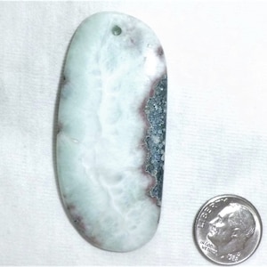 Genuine Solid Larimar Pendant Top Drilled Bead 2-1/4&quot; long - 1&quot; wide Large Nugget Natural Freeform Dominican Republic Crystal Red Brown Rock