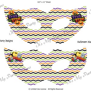 Digital Download:  DIY Halloween Masks 1 - Perfect for Halloween Parties - 2 designs