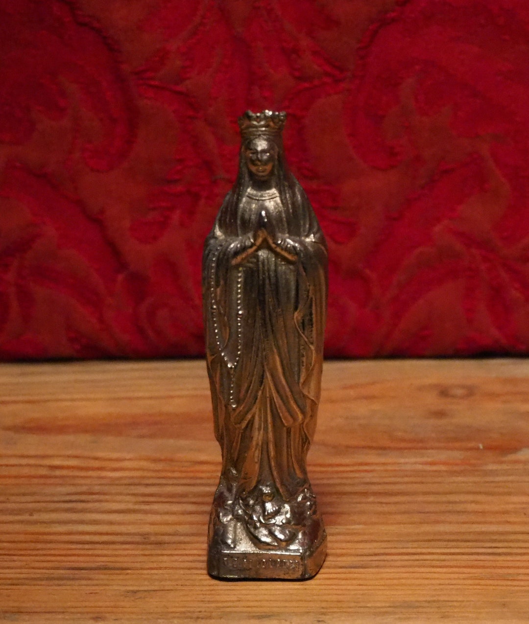Antique French Detailed Silver Look Statue of Our Holy Virgin Mother ...