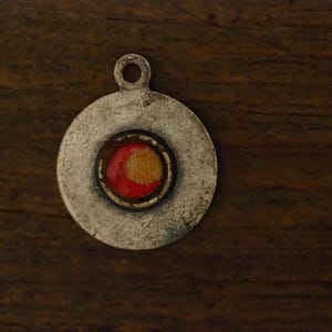 Antique silvered religious relic reliquary medal pendant Saint Anthony of Padua