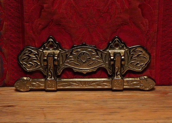 Antique French Gothic Brass Look Coffin Handle Momento Mori . 