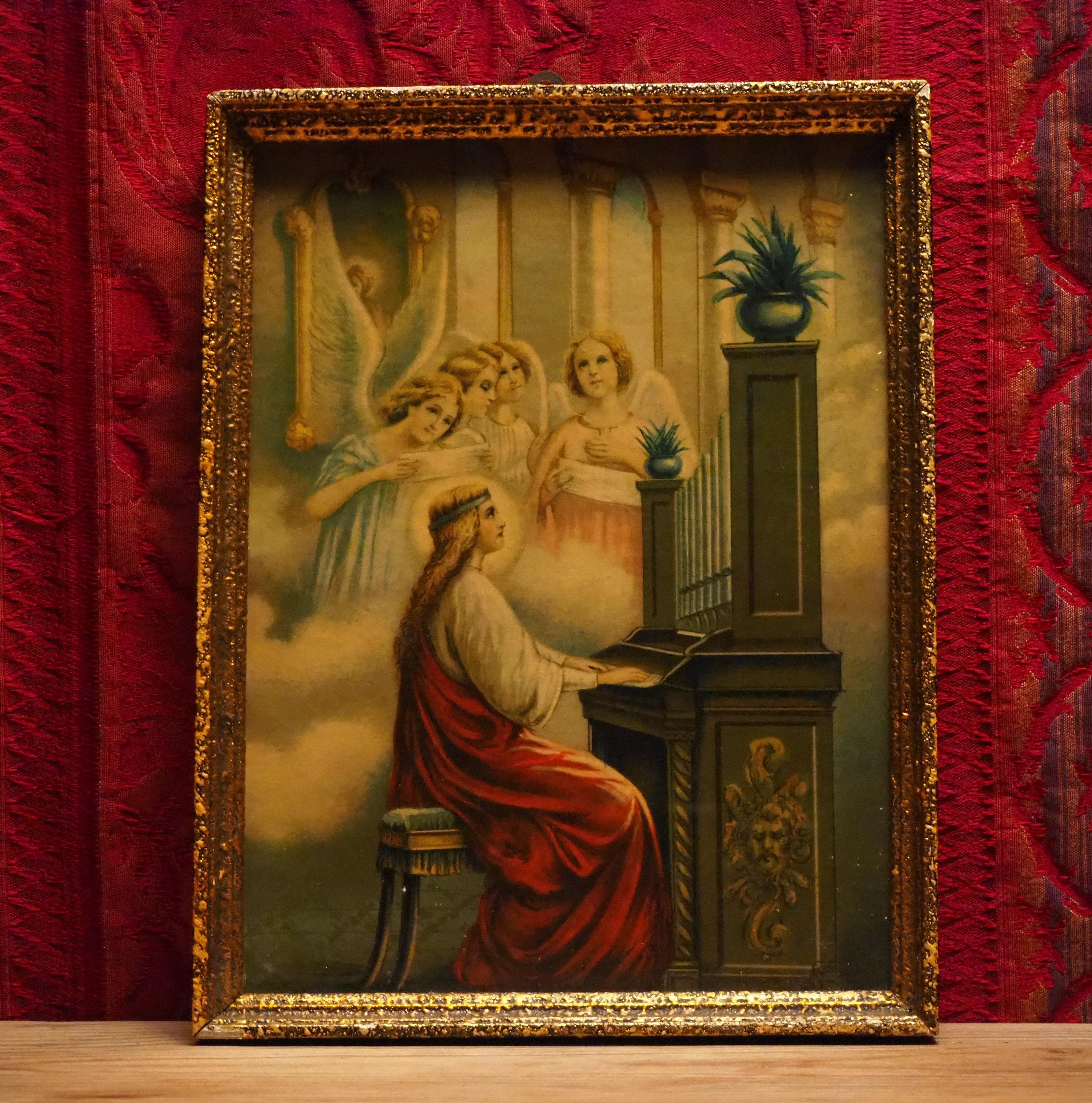 Vintage Angel Playing Organ - Etsy