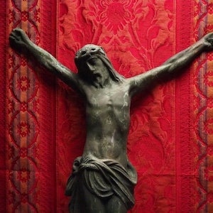 Large Antique religious bronze corpus of our lord Jesus  late 1800&#39;s and 21&quot; Tall