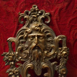 Antique French Art Nouveau bronze brass ormolu ornate pediment hardware