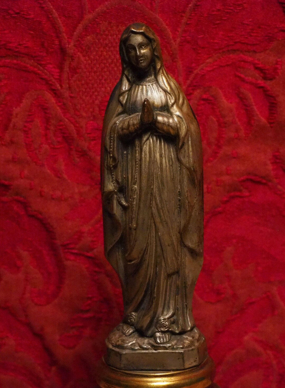 Vintage French Detailed Statue of Our Holy Mother Mary of Lourdes - Etsy