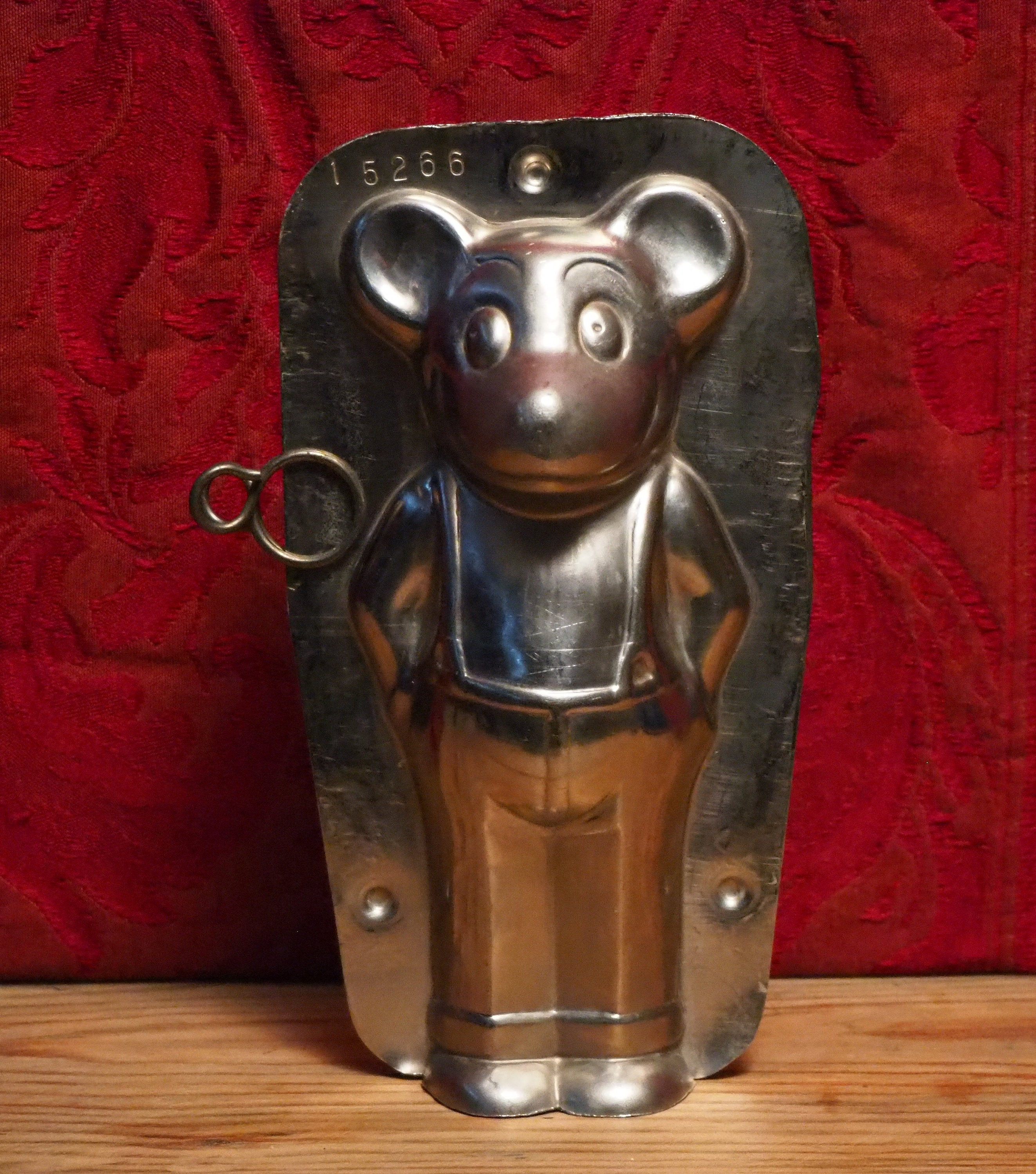 Antique two part chocolate mold of a Mickey Mouse large