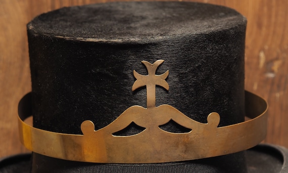 Antique French Tiara Crown Diadem in brass with cr